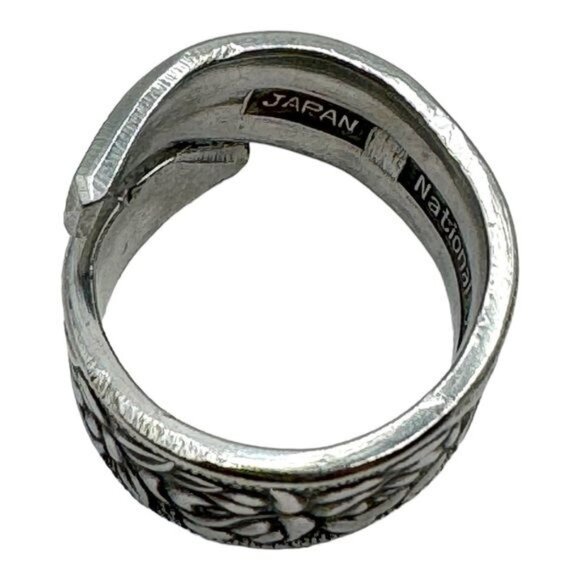 Artisan Floral Roses Ring Made of Japan National Stainless Steel Spoon Size 7 - Picture 9 of 17